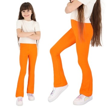 SPODNIE DZWONY DZIEWCZĘCE DRESY BAWEŁNIANE 152