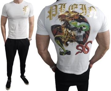 PHILIPP PLEIN XL logo t-shirt kobra tygrys PP wąż