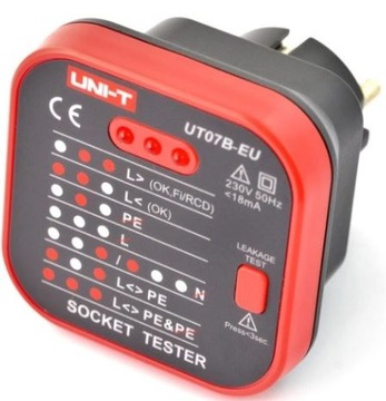 Tester gniazd sieciowych z funkcją RCD Uni-T