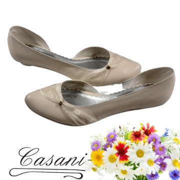 Casani śmietankowe buty duże 43 niskie ślubne