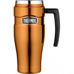 THERMOS KUBEK TERMICZNY UCHWYT 470ML ZŁOTY MIEDŹ