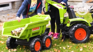 Педальный трактор FALK CLAAS с прицепом, ковшом и бульдозером от 3 лет