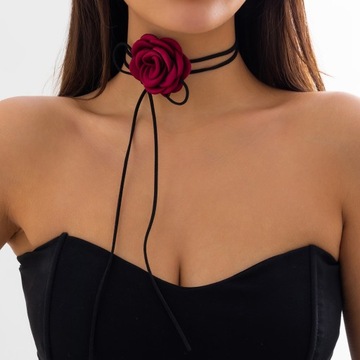 Elegancki Duży Kwiatowy Choker Naszyjnik