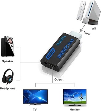АДАПТЕР-ПРЕОБРАЗОВАТЕЛЬ АДАПТЕР NINTENDO WII на HDMI TV FULL HD NTSC PAL2024