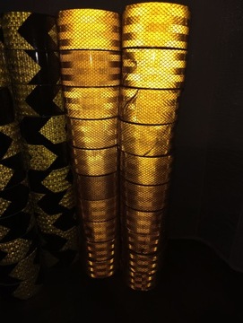 Светоотражающая контурная ЛЕНТА 5 м, желтая, микропризматическая с предупреждением