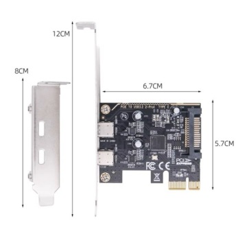 Контроллер адаптера PCI-Express 1x - 2× USB-C (USB 3.2 Gen 1, до 5 Гбит/с)