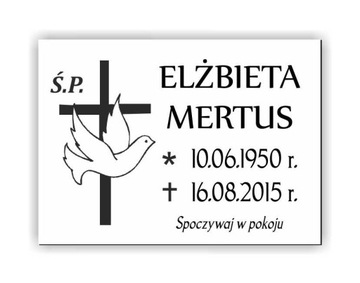 Tablica TABLICZKA NAGROBNA NA WYMIAR 100 cm2 GRUBA