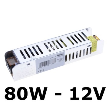 Zasilacz modułowy do taśm LED SLIM CCTV 12V 80W