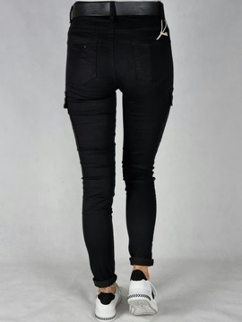 SPODNIE BOJÓWKI CZARNE PLUS SIZE ROZMIAR 48/4XL