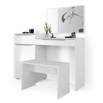 TOALETKA Z LUSTREM I ŁAWKĄ BIAŁA VICCO LILLI