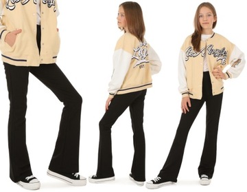 OCIEPLANE legginsy FLARE, dzwony - 164 CZARNY