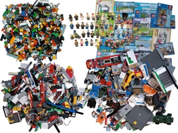 Wielki zestaw Lego Pojazdy/ Ludziki/Klocki/Prospekty ponad 6 kg