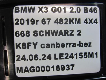 BMW X3 G01 G02 G20 X4 PŘÍSTROJOVÁ DESKA BUDÍKY INDIKÁTOR 62109842922 9842922