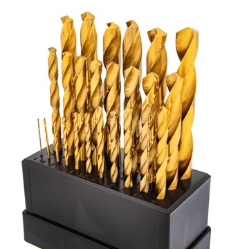 НАБОР СВЕРЛ ТИТАНОВЫЕ СВЕРЛА ПО МЕТАЛЛУ HSS СТАЛЬ 1-13MM 25 EL