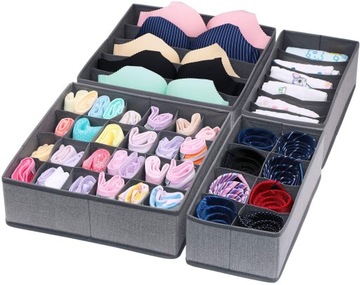 ГАРДЕРОБНЫЙ ОРГАНАЙЗЕР С 24 ЧАСТЯМИ, СЕРЫЙ