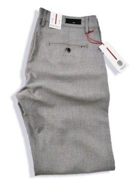МУЖСКИЕ СЕРЫЕ ЭЛЕГАНТНЫЕ БРЮКИ ЧИНОС R2346 W38 ТАЛИЯ: 96-98 СМ