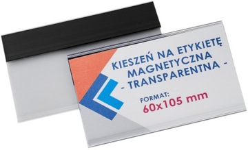 KIESZEŃ NA ETYKIETY MAGNETYCZNA PRZEZROCZYSTA - 60X105 MM - 20 SZT