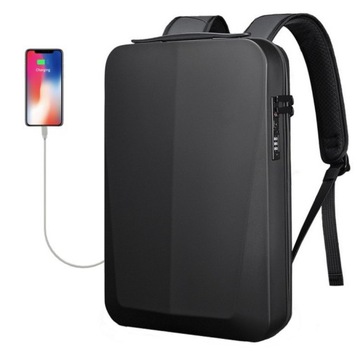 PLECAK MIEJSKI NA LAPTOPA WODOODPORNY BIZNESOWY USB SZYFR TSA IMITI CZARNY