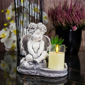 СЕРАЯ ГИПСОВАЯ ФИГУРКА ГРОБНИЦЫ СВЕТОДИОДНАЯ ЛАМПА 3XAAA