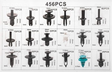 НАБОР АВТОМОБИЛЬНЫХ КРЮЧКОВ ЗАЖИМОВ, 456 ЭЛЕМЕНТОВ