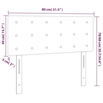 Подголовник для кровати со светодиодами, тауп, 80x5x78/88 см, ткань