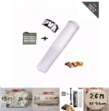 ПЛОТНАЯ ПВА-СЕТКА 37-44 мм x 9 М ТРУБКА + ТУННЕЛЬ + РАЗЪЕМ + ПРОБКИ медленно растворимые
