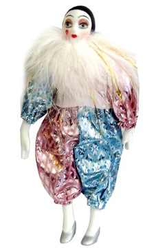 DEKORACJA HARLEQUIN OZDOBA NA CHOINKĘ PAJAC 18 CM
