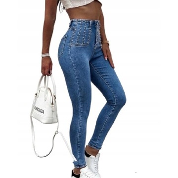 1 jeansy damskie rurki rozmiar XL