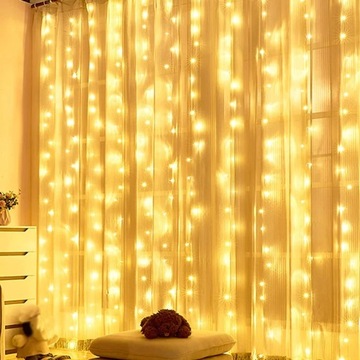 СВЕТОВАЯ ЗАВЕСА 300 LED ТЕПЛАЯ 3x3 USB ЕЛОЧНАЯ ГИРЛЯНД ДИСТАНЦИОННЫЙ