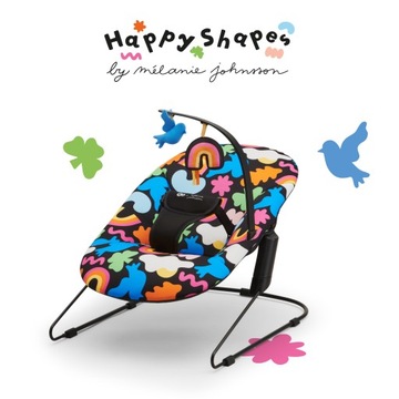 Kinderkraft Leżaczek bujaczek lekki ergonomiczny CALMEE Happy Shapes