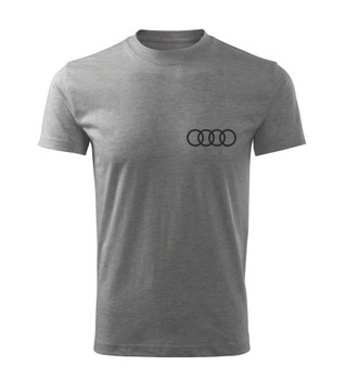 Koszulka T-shirt męska D190P AUDI LOGO CAR ciemnoszara rozm 3XL