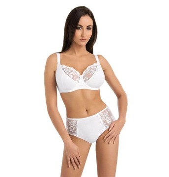 Biustonosz bawełna koronkowy Anastasia 65G Biały