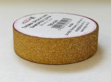 TAŚMA DEKORACYJNA BROKAT 1,2cmX3m ALIGA ZŁOTA TBS-6854