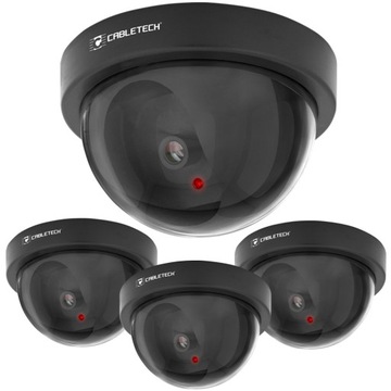 4x ATRAPA ZEWNĘTRZNA KAMERA IP KOPUŁKOWA DIODA LED ZESTAW