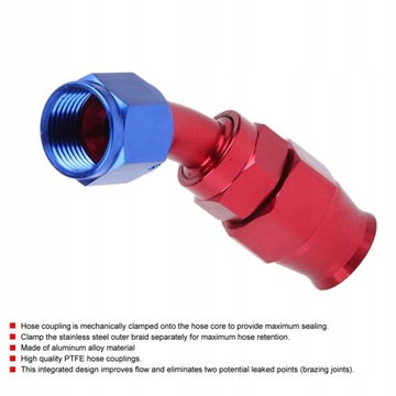 Поворотный адаптер из сплава на конце шланга AN8