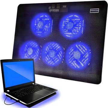 PODSTAWKA PODKŁADKA CHŁODZĄCA POD LAPTOPA NOTEBOOKA PODŚWIETLENIE 12-17''