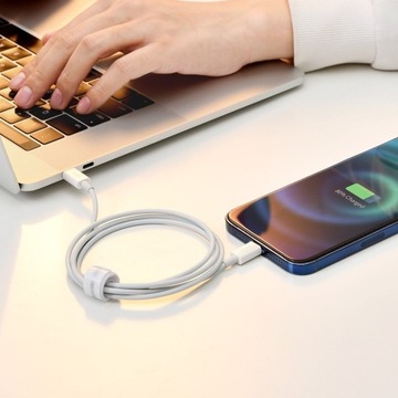 BASEUS SZYBKI KABEL USB-C / LIGHTNING DO IPHONE 20W MOCNY PRZEWÓD BIAŁY 1m