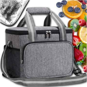 TORBA TERMICZNA PLAŻOWA PIKNIKOWA DUŻA LODÓWKA NA JEDZENIE NAPOJE LUNCH BOX