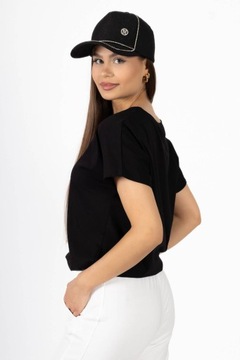 T-shirt damski na krótki rękaw Megi Czarny - L/XL
