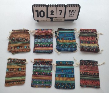 МАЛЕНЬКАЯ СУМКА ИЗ ХЛОПКОВОГО ЛЬНА 14x10см НА ШНУРЕ x20 шт.