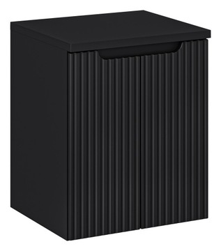 Szafka łazienkowa wisząca z blatem łazienkowym 50 cm czarna ,drzwi, pochwyt
