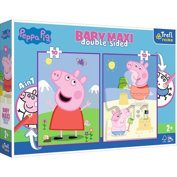ŚWINKA PEPPA DWUSTRONNE PUZZLE POGODNY DZIEŃ 2x10