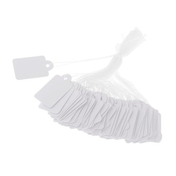 100 ценников Ценники подвесные на шнурке 25х15мм,