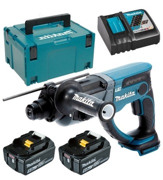 Makita Aku Młotowiertarka Wiertarka Udar 18V LXT 2x5AH DC18RC DHR202RTJ