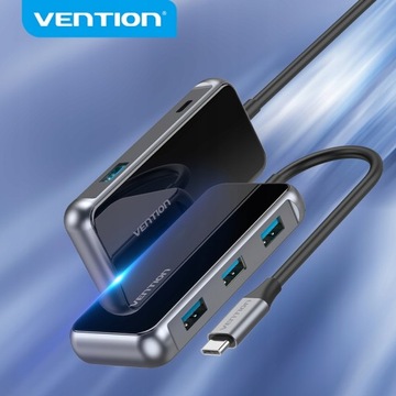 VENTION HUB USB — Type-C 5 в 1 — PD 87 Вт — 4x USB3.0