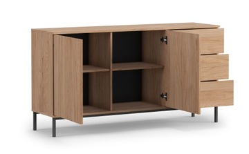 LOFTOWA pojemna KOMODA 150 cm METAL CZARNA