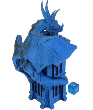 Дракон на башне - маленькая башня для игры в кости - FatesEnd Wyvern Dice Tower Blue