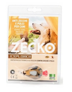 ZECKO Explorer elektroniczny odstraszacz kleszczy pcheł dla psów + Mugga