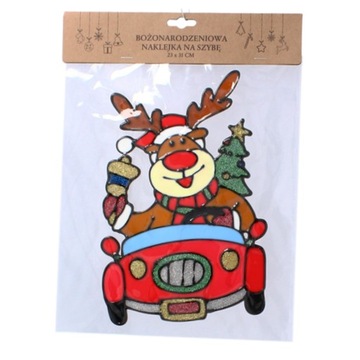 РОЖДЕСТВЕНСКАЯ НАКЛЕЙКА НА ОКНО 23 x 31 СМ МИКС