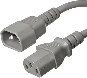 Przedłużacz kabel zasilający / komputerowy C13 C14 szary